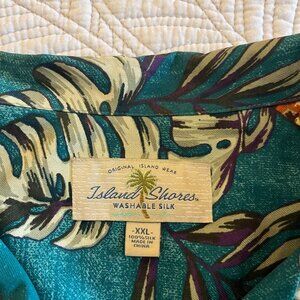 ISLAND SHORES SZ 2XL 100% WASHABLE SILK SS HAWAIIAN SHIRT - NEVER WORN